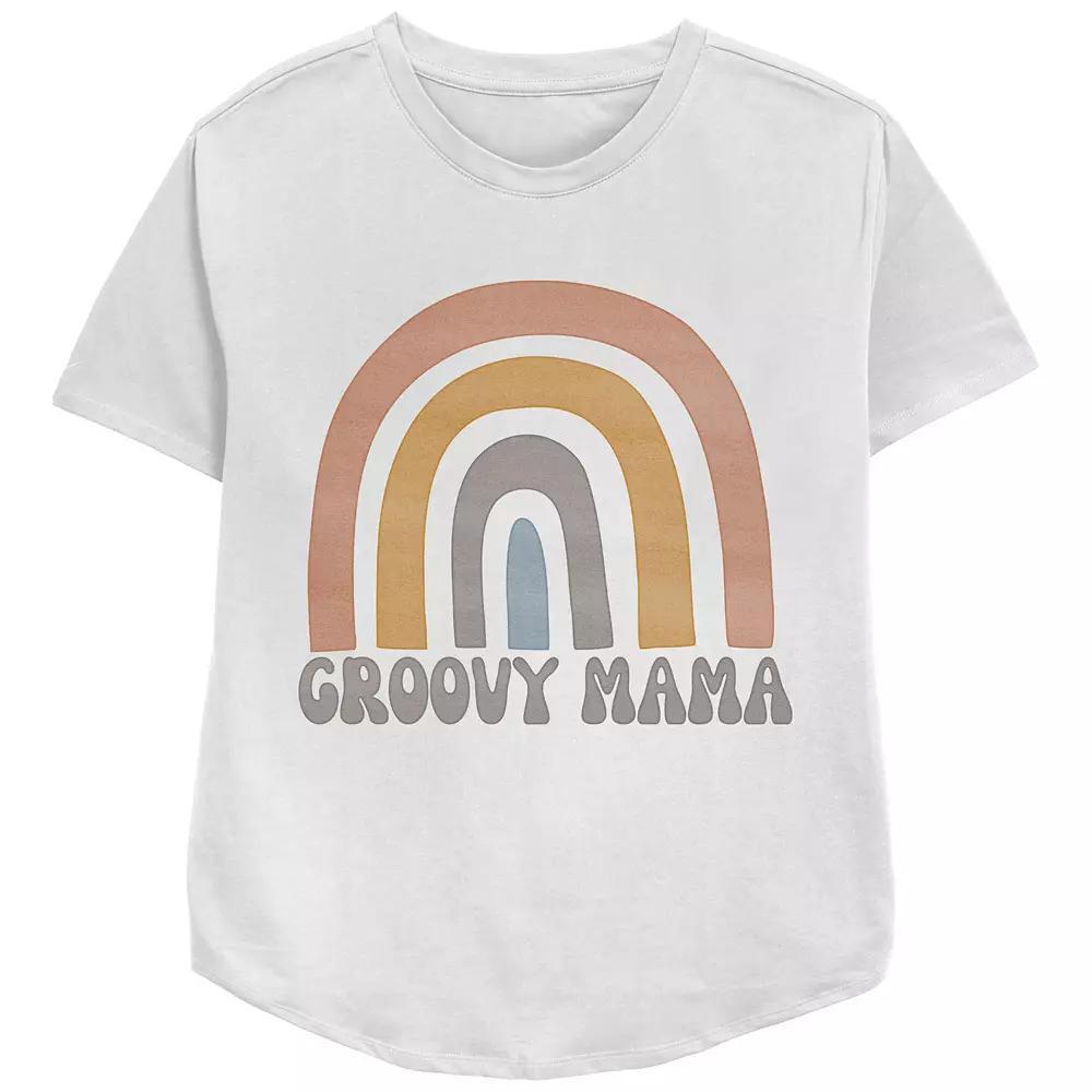 Women's Groovy Mama Relaxed Fit Graphic Tee, Size: Medium, Black Product Image