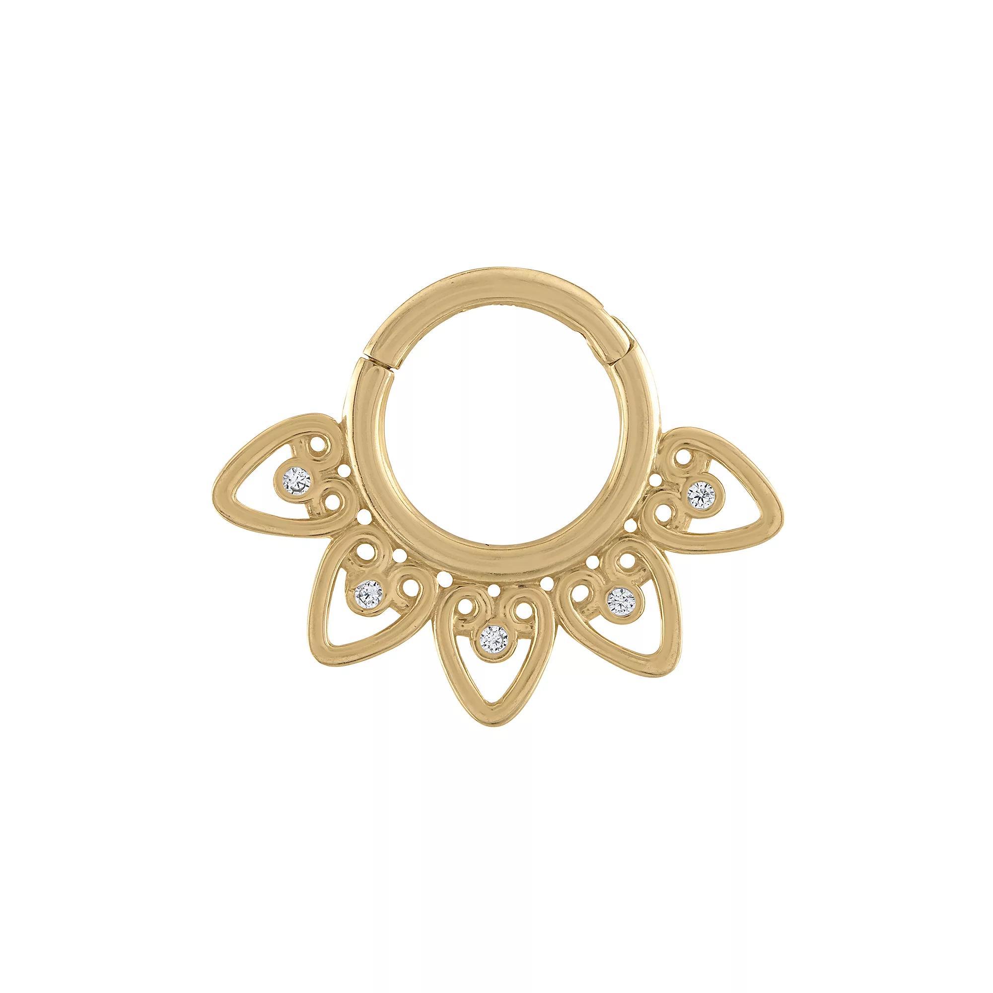 Amella Jewels 10k Gold Cubic Zirconia Septum Ring, Women's Product Image