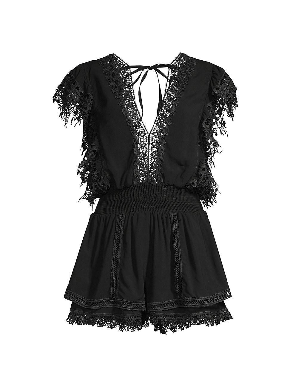 Womens Raja Lace-Trimmed Romper Product Image