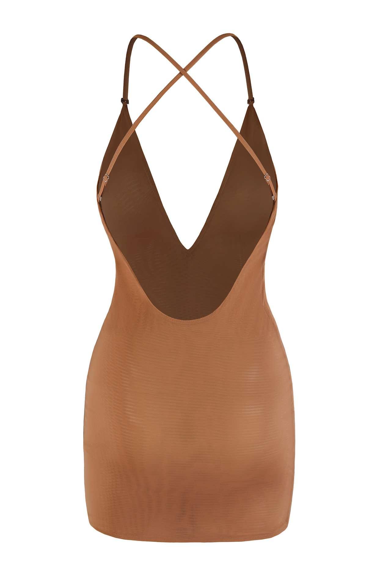 Intimates Soft Mesh Multiway Mini Dress in Honey Product Image