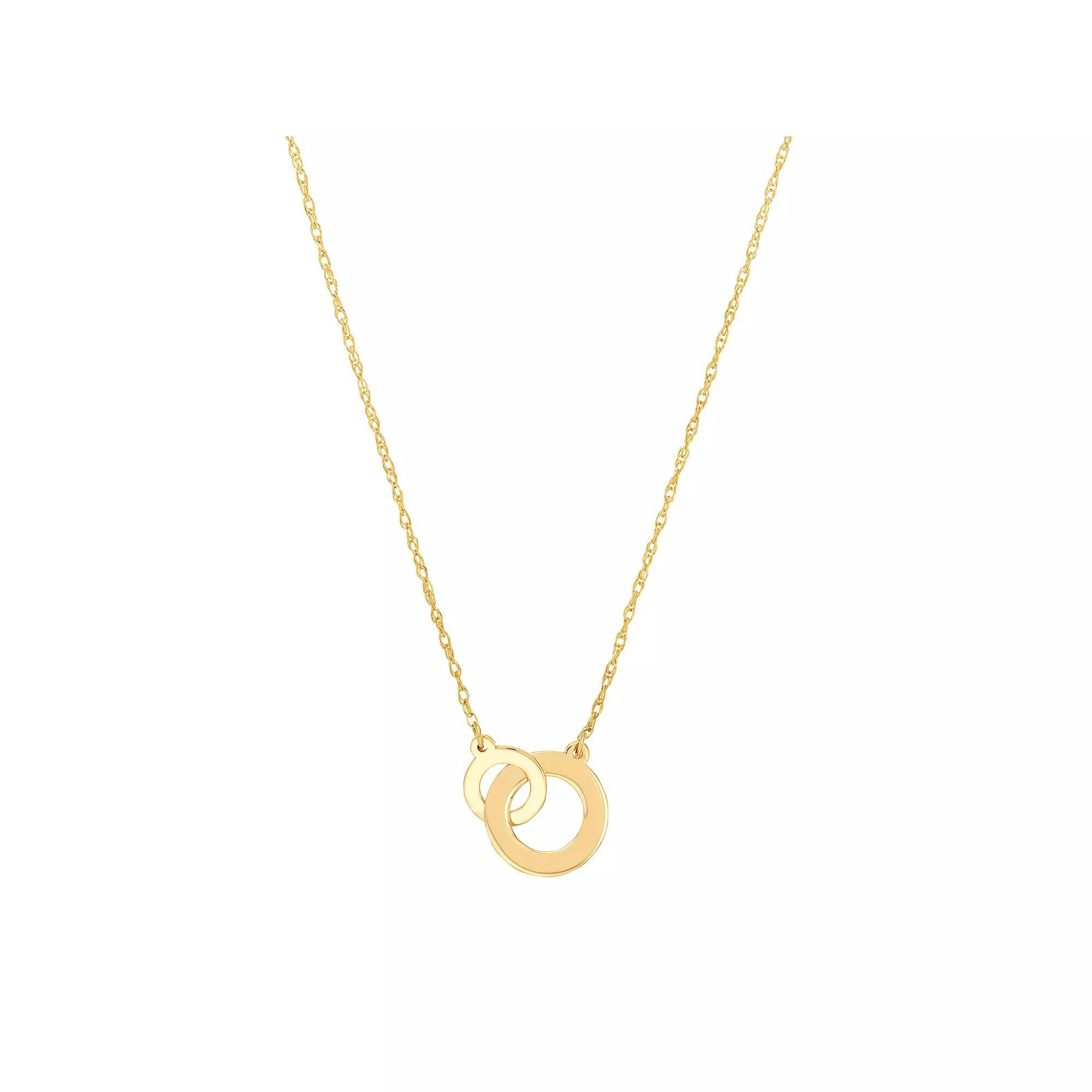 14k Gold Interlocking Circle Necklace, Women's, Size: 18" Product Image