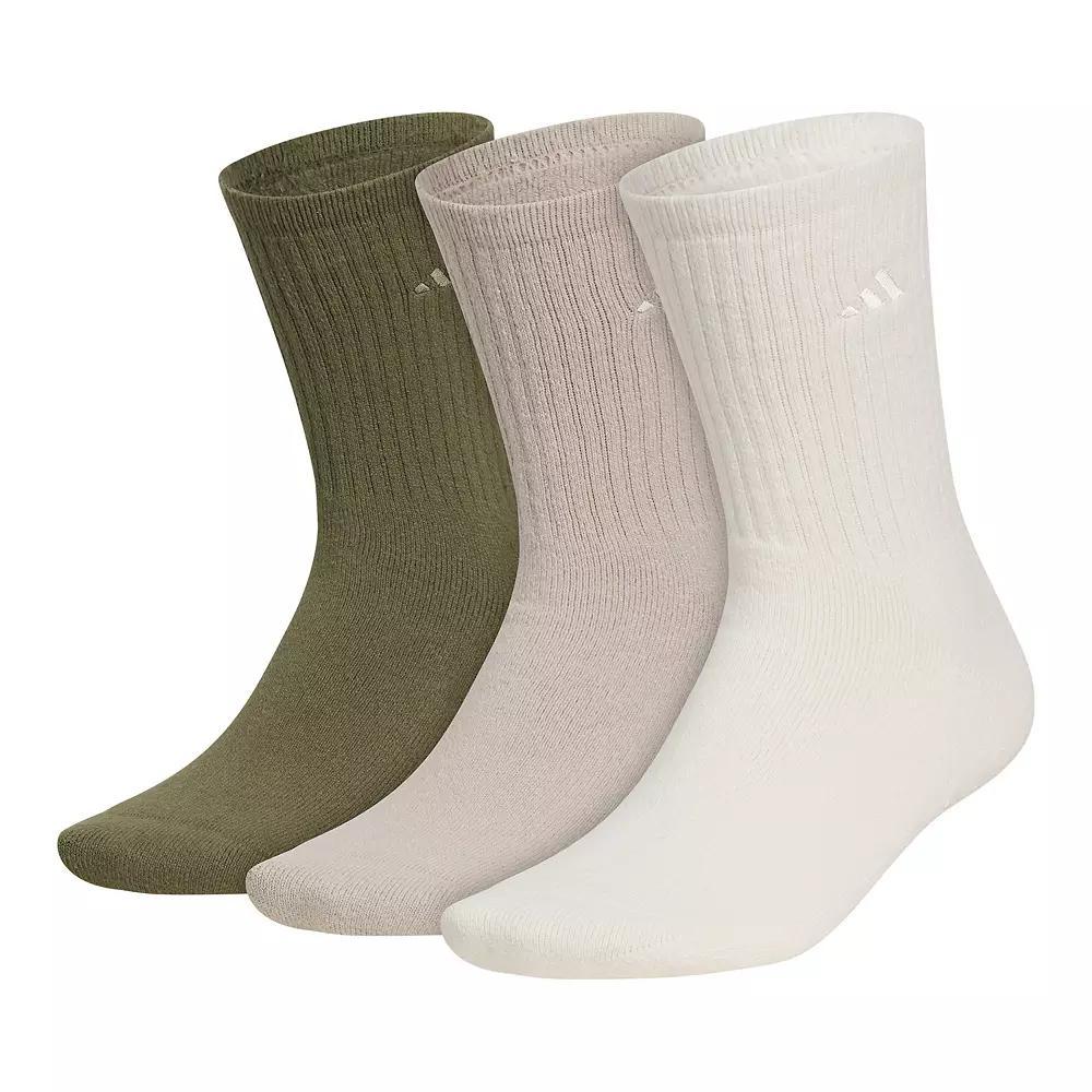 Men's adidas Cushioned Comfort 3-Pack Crew Socks, Size: 6-12, Olive Beige Product Image