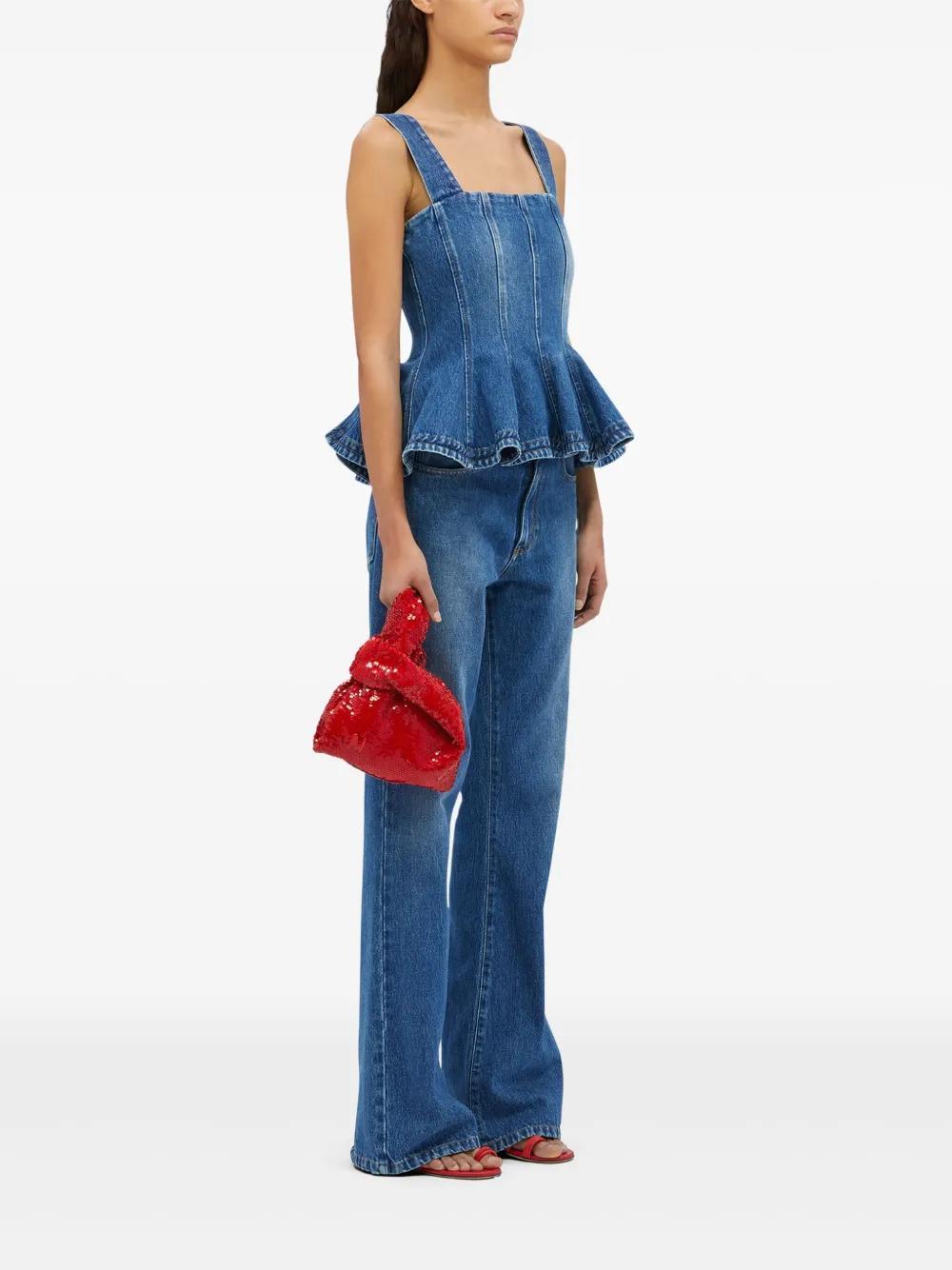 MSGM Denim Top In Blue Product Image