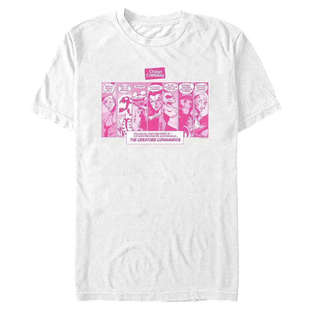 Men's Creature Commandos Comic Style Portraits Graphic Tee, Size: Medium, White Product Image