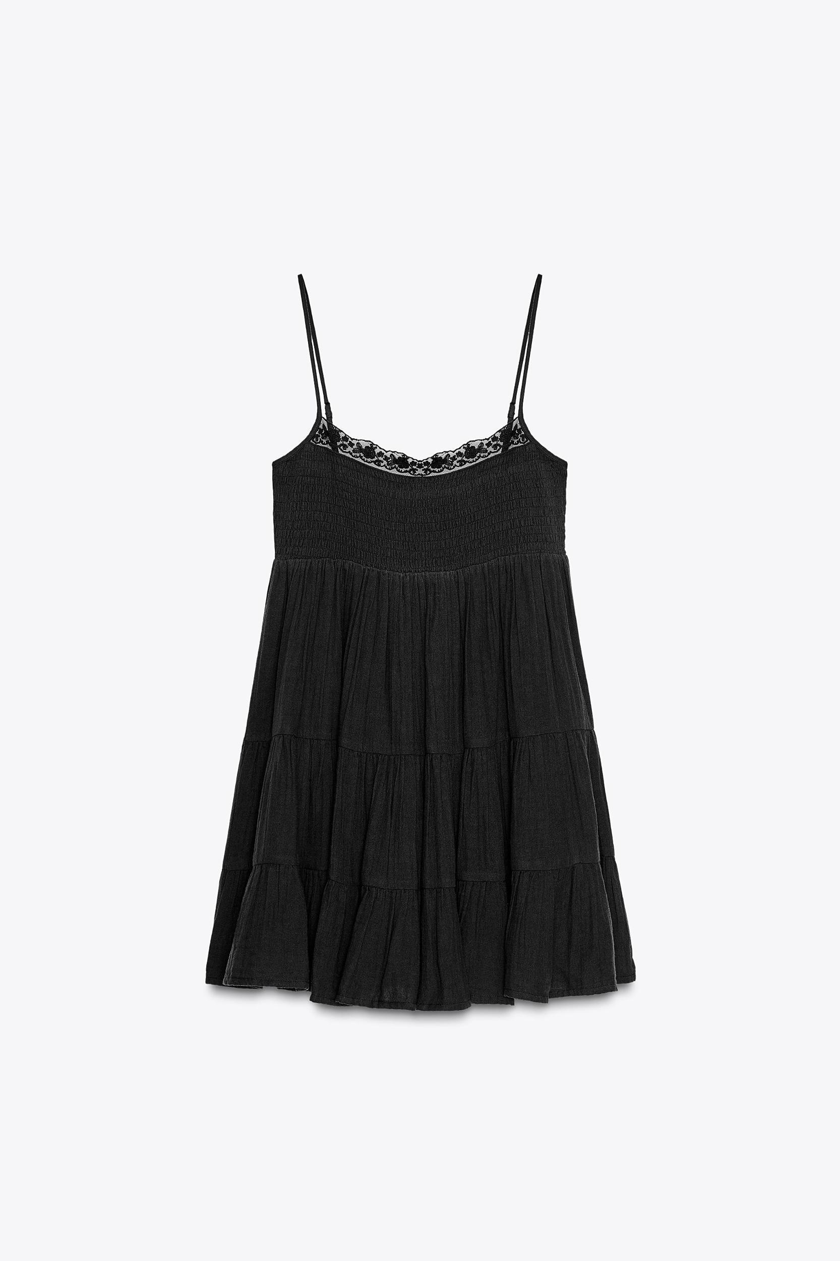 LACE CHIFFON SHORT DRESS Product Image