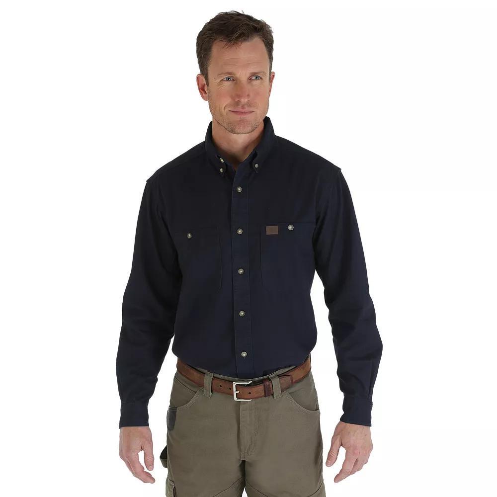 Mens Wrangler RIGGS Workwear Twill Button-Down Shirt Green Green Product Image