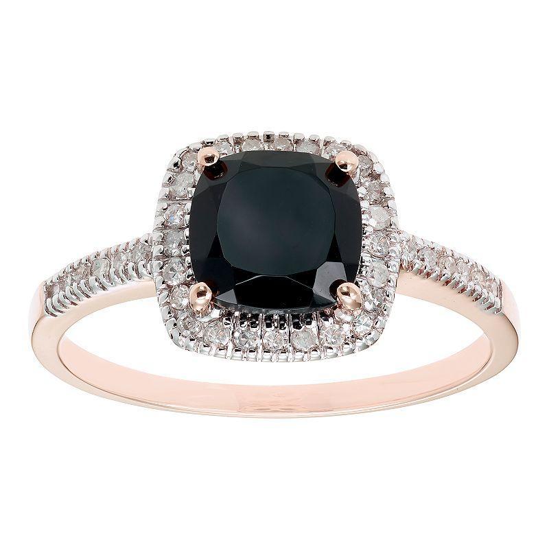 Onyx 10K Gold & 1/5 Carat T.W. Diamond Frame Ring, Womens Pink Product Image