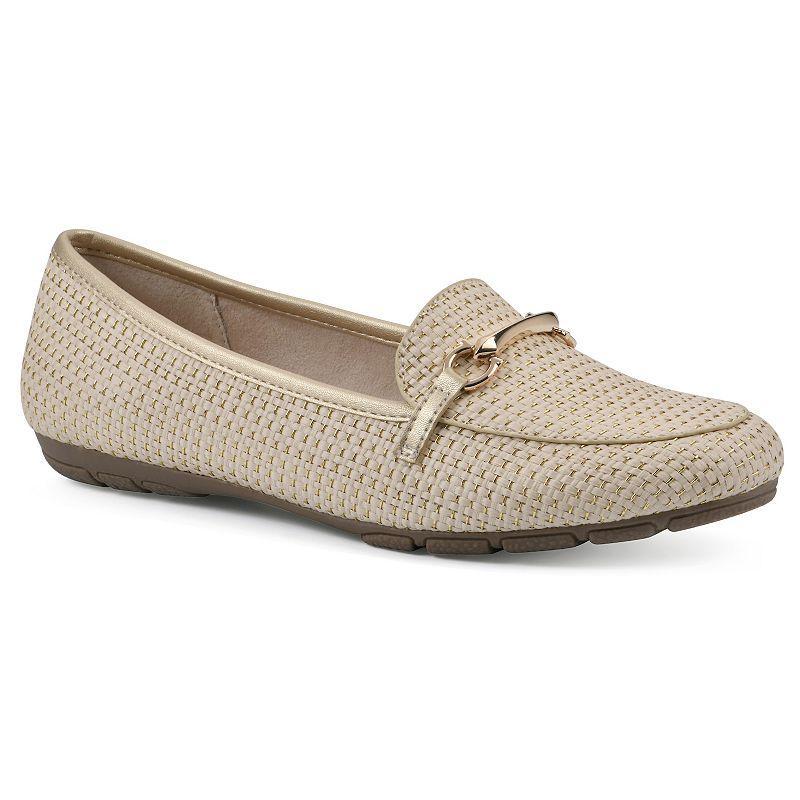 Cliffs by White Mountain Glowing Women's Loafers, Size: 8.5 Wide, Gold Mulighti Raffia Product Image