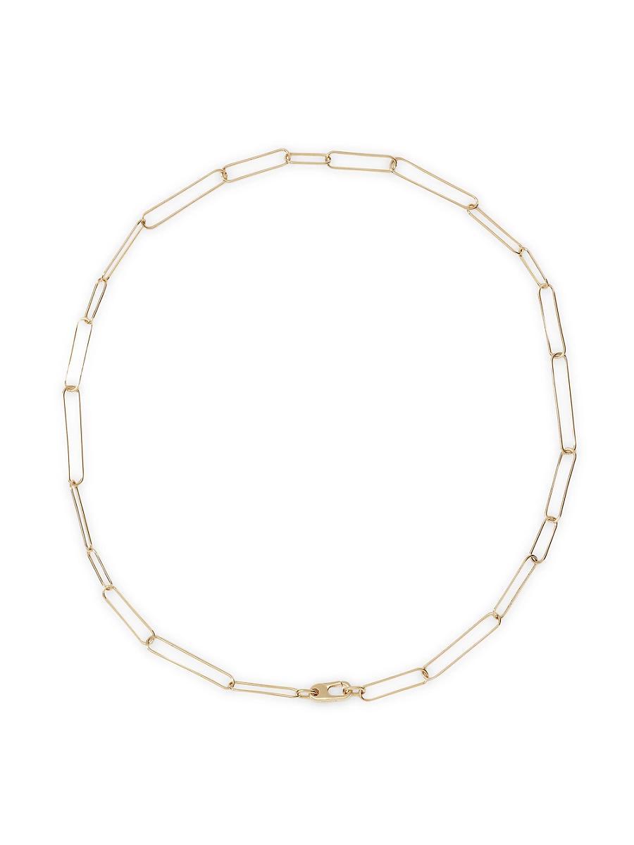 Womens 14K-Yellow-Gold Vermeil Long Paperclip Necklace Product Image