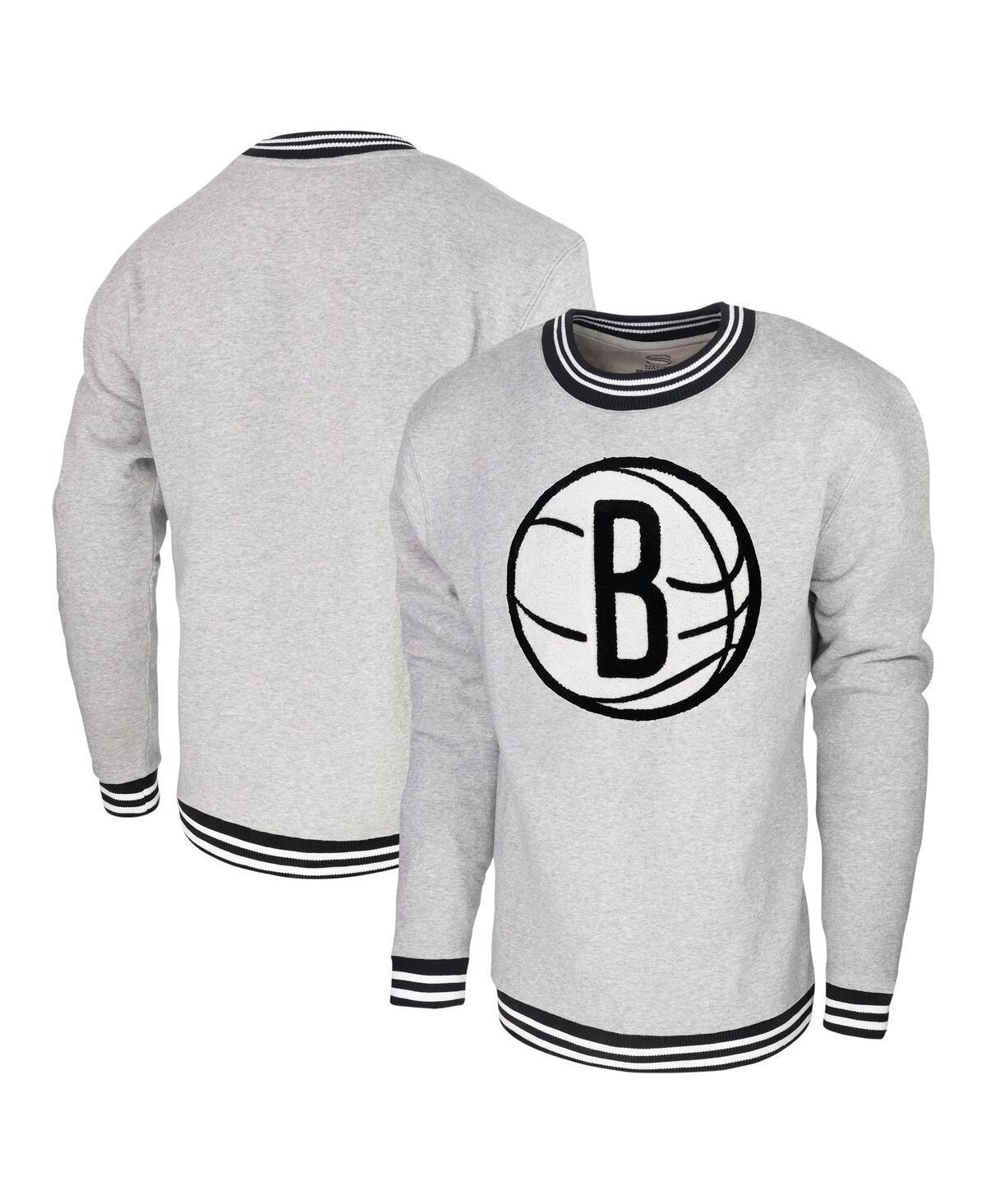Men's Stadium Essentials Heather Gray Brooklyn Nets Club Level Pullover Sweatshirt, Size: Medium, Grey Product Image