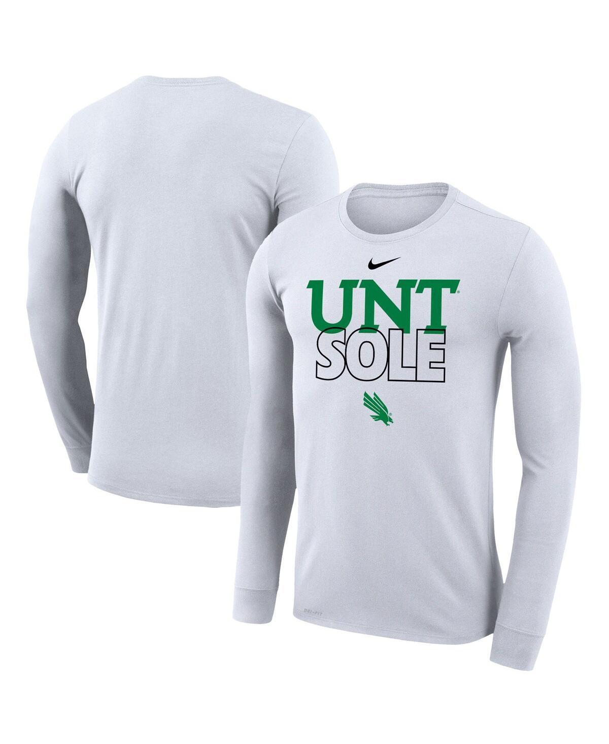 Nike White North Texas Mean Green 2023 On Court Bench Long Sleeve T-Shirt, Men's, Size: XL, Nc2 White Product Image