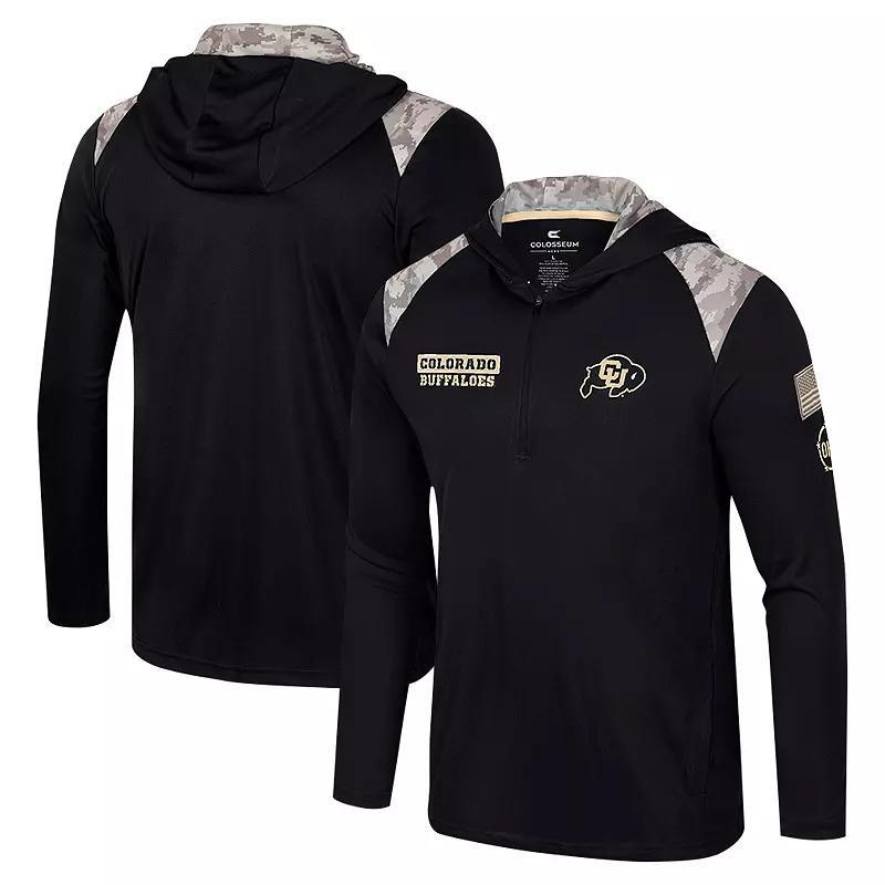 Mens Colosseum Iowa Hawkeyes OHT Military Appreciation Quarter-Zip Hoodie Jacket Product Image