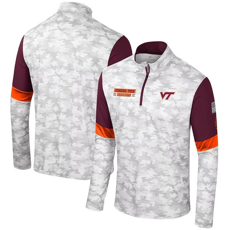 Men's Colosseum  Camo Virginia Cavaliers OHT Military Appreciation Tomahawk Quarter-Zip Windshirt, Size: Medium, Green Product Image