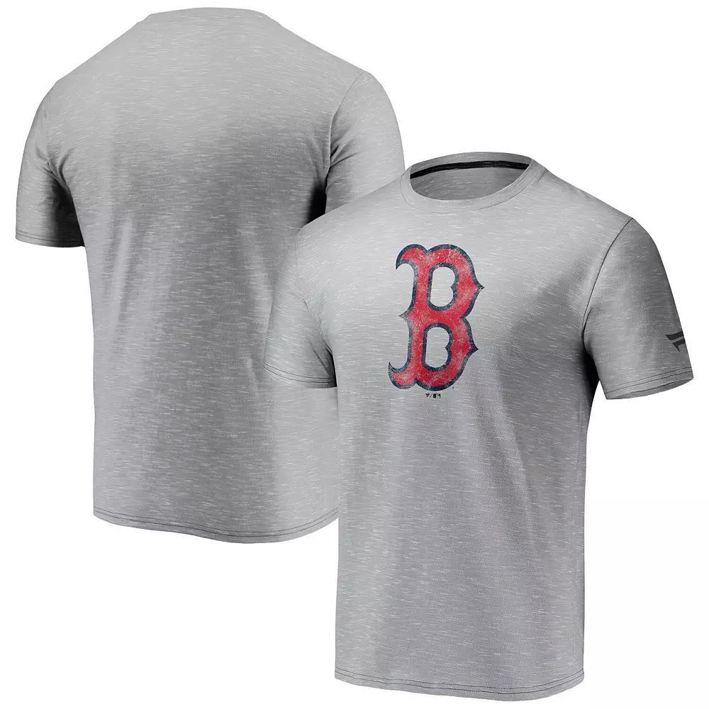 Men's Fanatics Branded Gray Boston Red Sox Team Logo Space-Dye T-Shirt, Size: Small, Grey Product Image