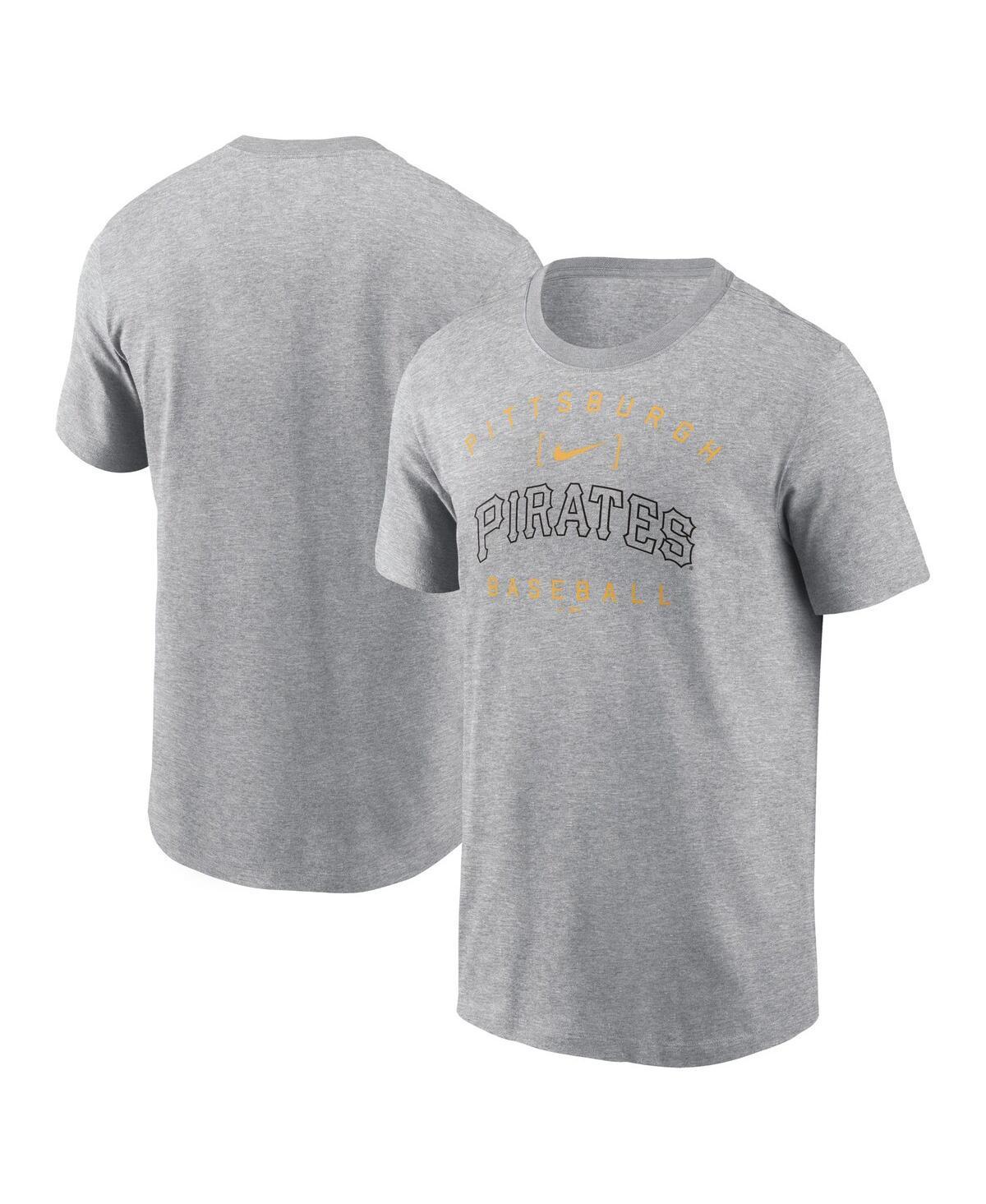 Men's Nike Heather Gray Pittsburgh Pirates Home Team Athletic Arch T-Shirt, Size: Medium, Grey Product Image