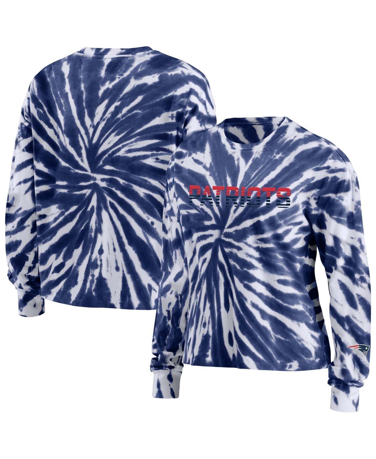 Women's WEAR by Erin Andrews Navy Montreal Canadiens Tie-Dye Long Sleeve T-Shirt, Size: Large, Cnd Blue Product Image