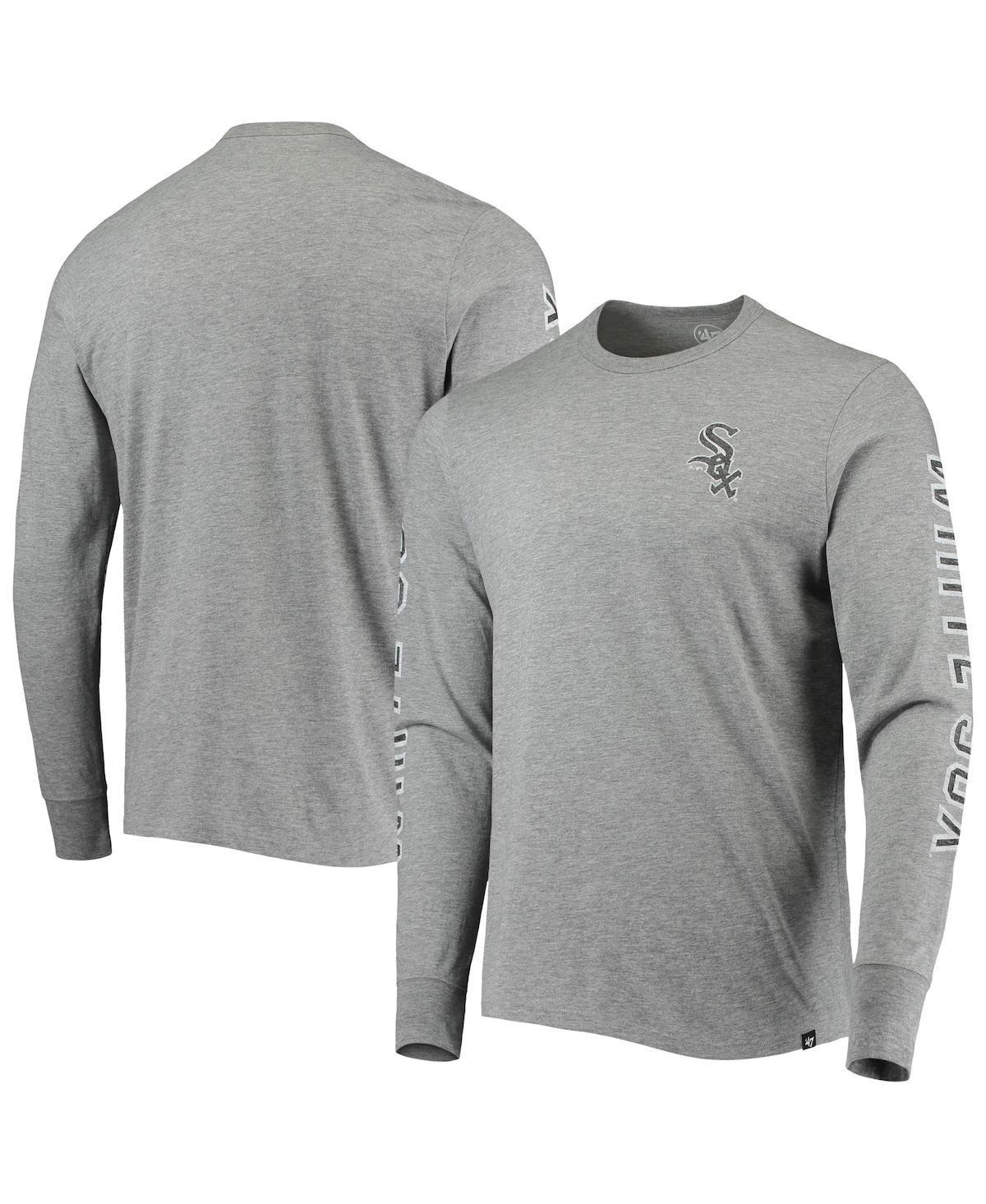 Men's '47 Heathered Gray Chicago White Sox Team Long Sleeve T-Shirt, Size: Large, Grey Product Image