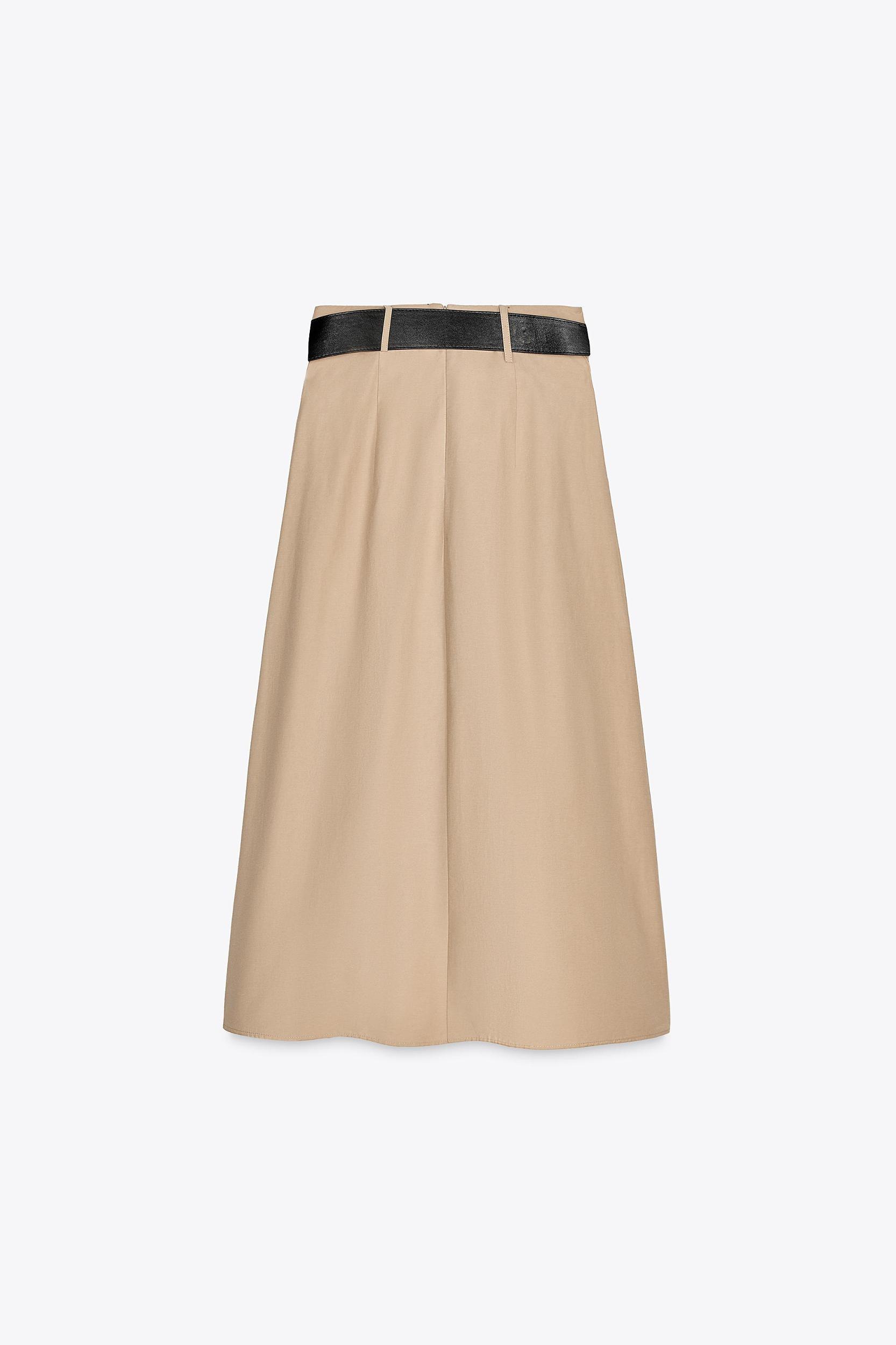 BELTED MIDI SKIRT Product Image