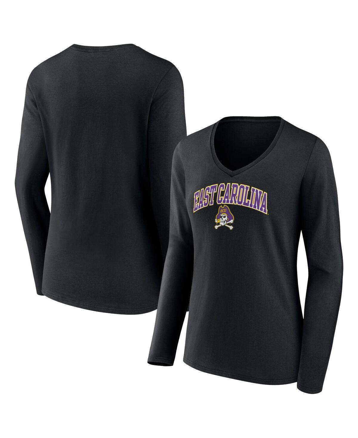 Womens Fanatics Branded Heather Charcoal Wisconsin Badgers Evergreen Campus Long Sleeve V-Neck T-Shirt Product Image