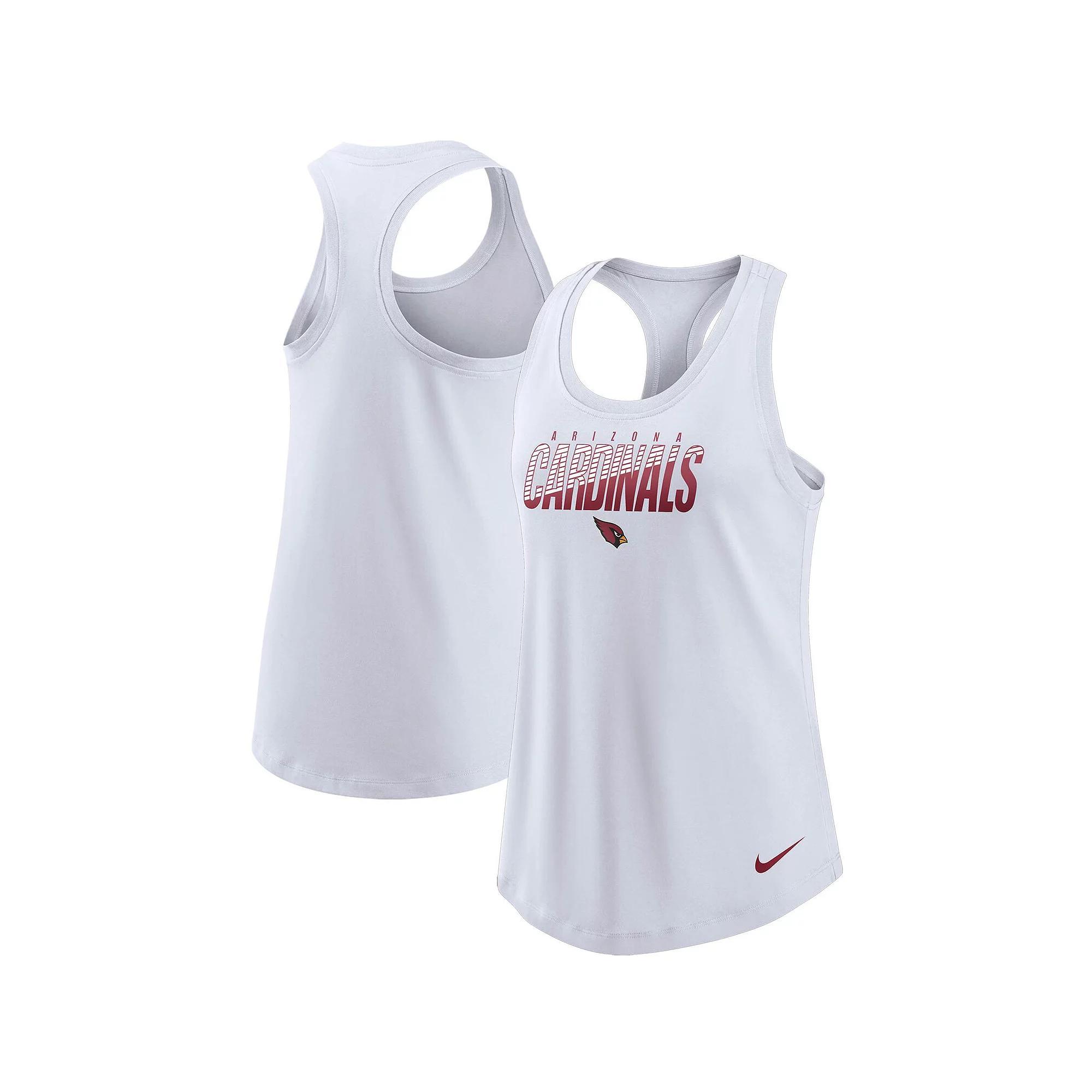 Women's Nike White Arizona Cardinals Light Impact Performance Racerback Tank Top, Size: XS Product Image