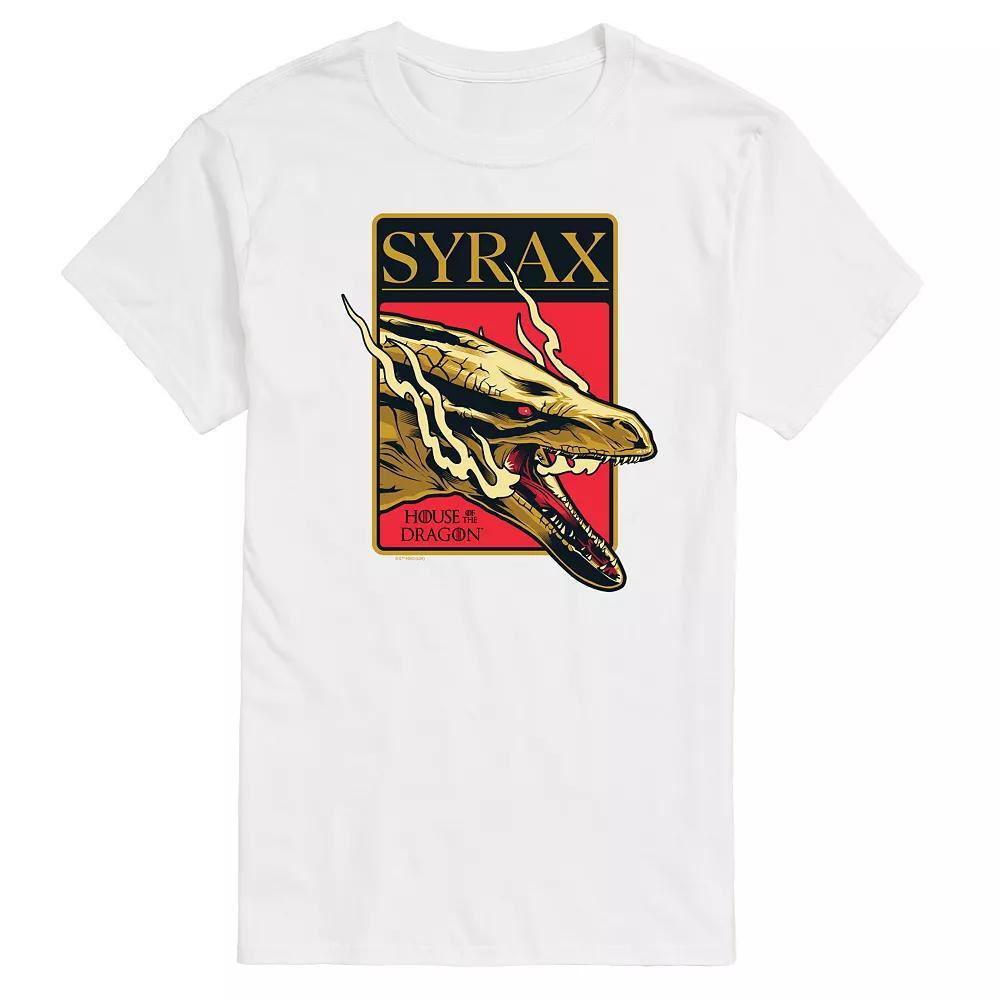 Mens House Of Dragon Syrax Badge Graphic Tee Grey Gray Product Image