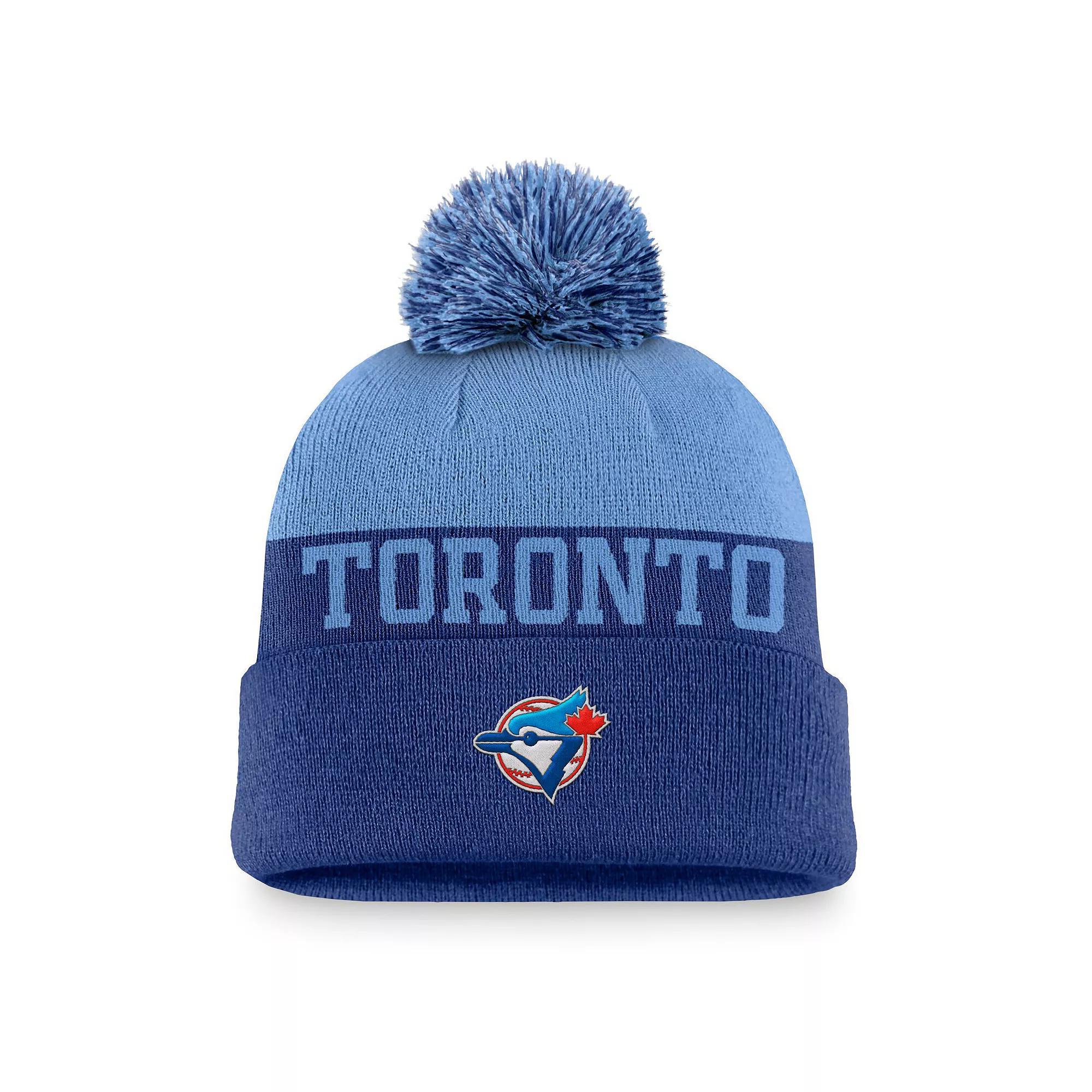 Men's Nike Royal Toronto Blue Jays Rewind Peak Cuffed Knit Hat with Pom, Jay Blue Product Image
