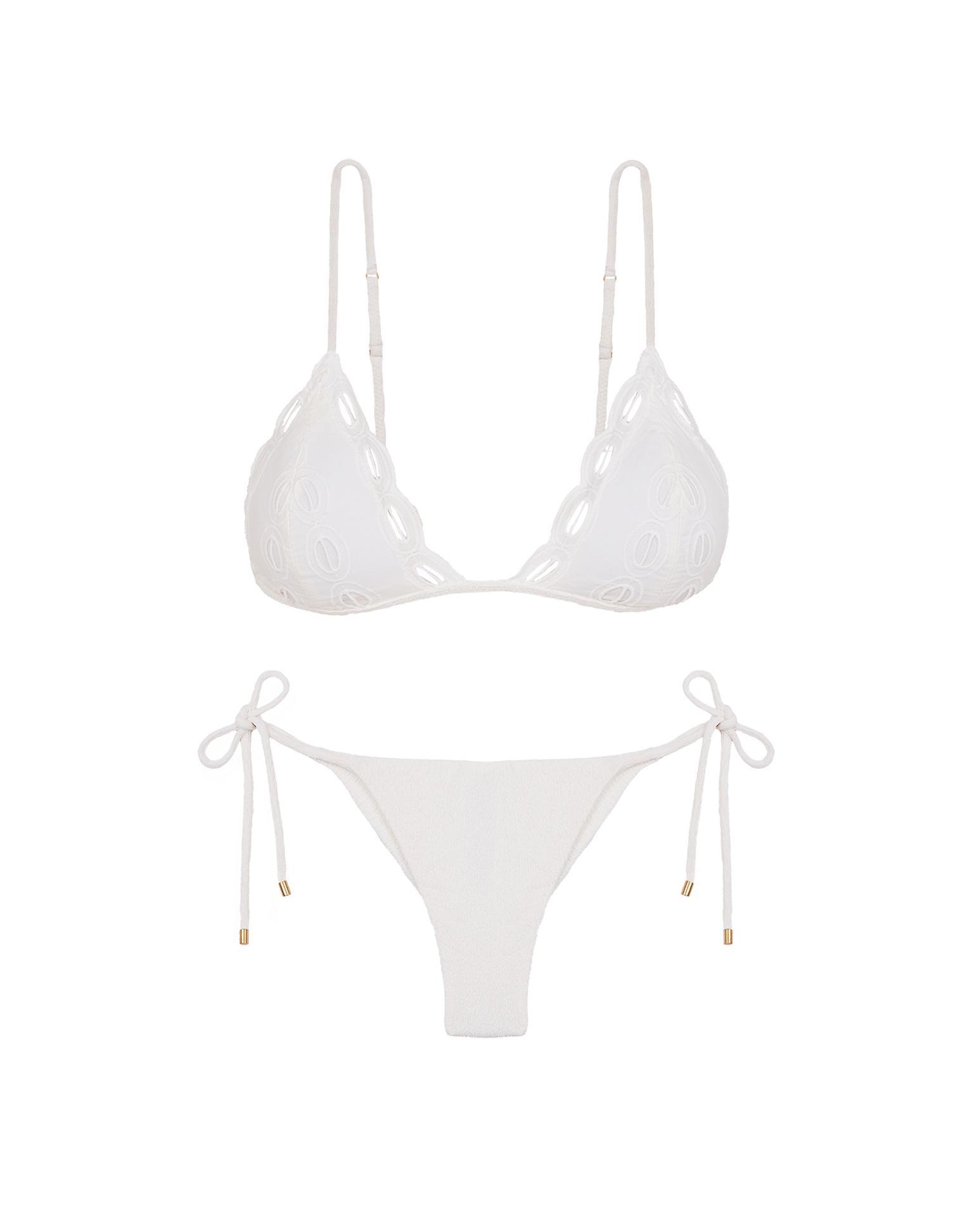 Eyelet Naya Tri Top - White Product Image