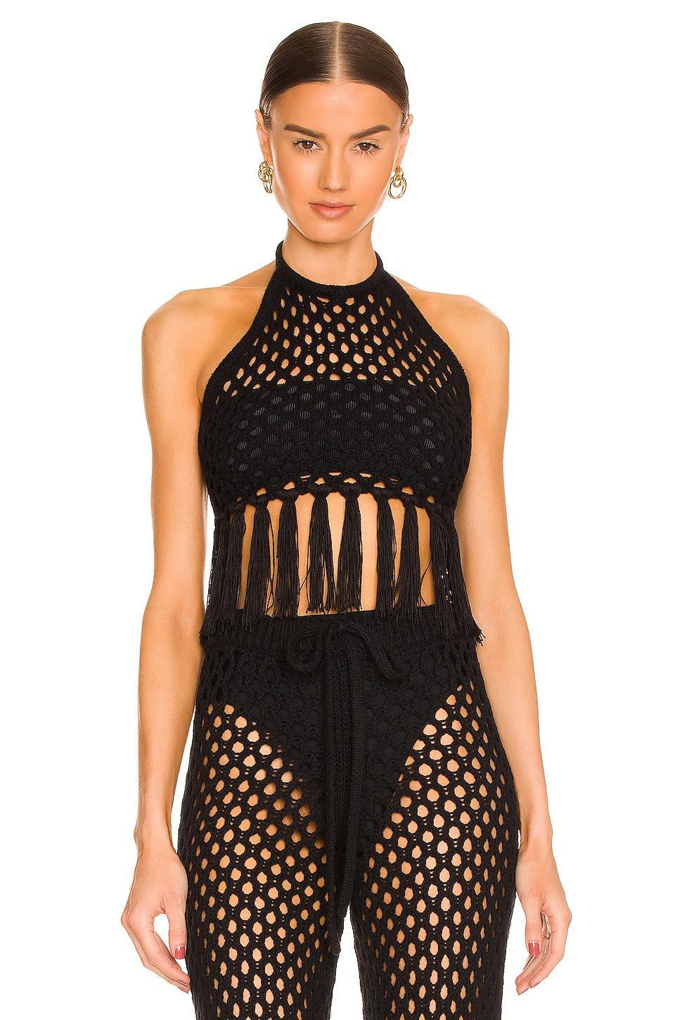 Zene Fringe Halter Top LPA Product Image