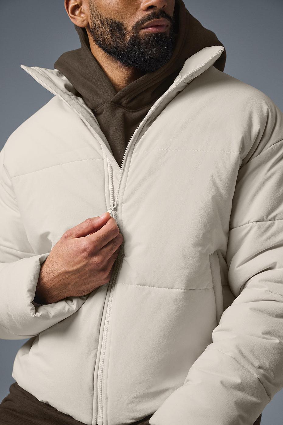Alo Yoga | Stretch Woven Street Puffer Jacket Beige Product Image