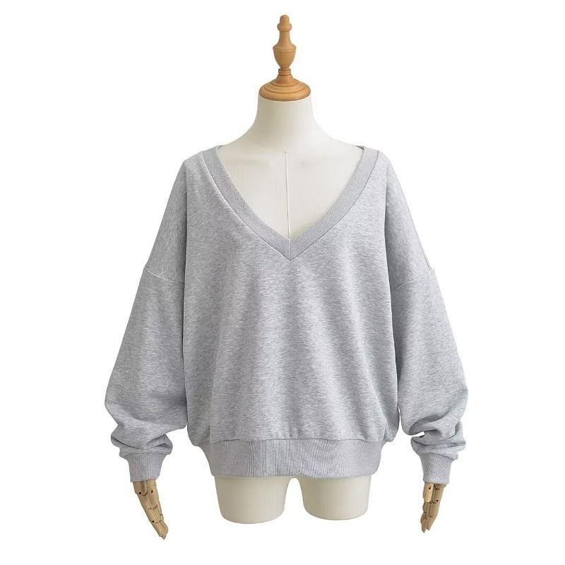 V-Neck Oversized Pullover Product Image