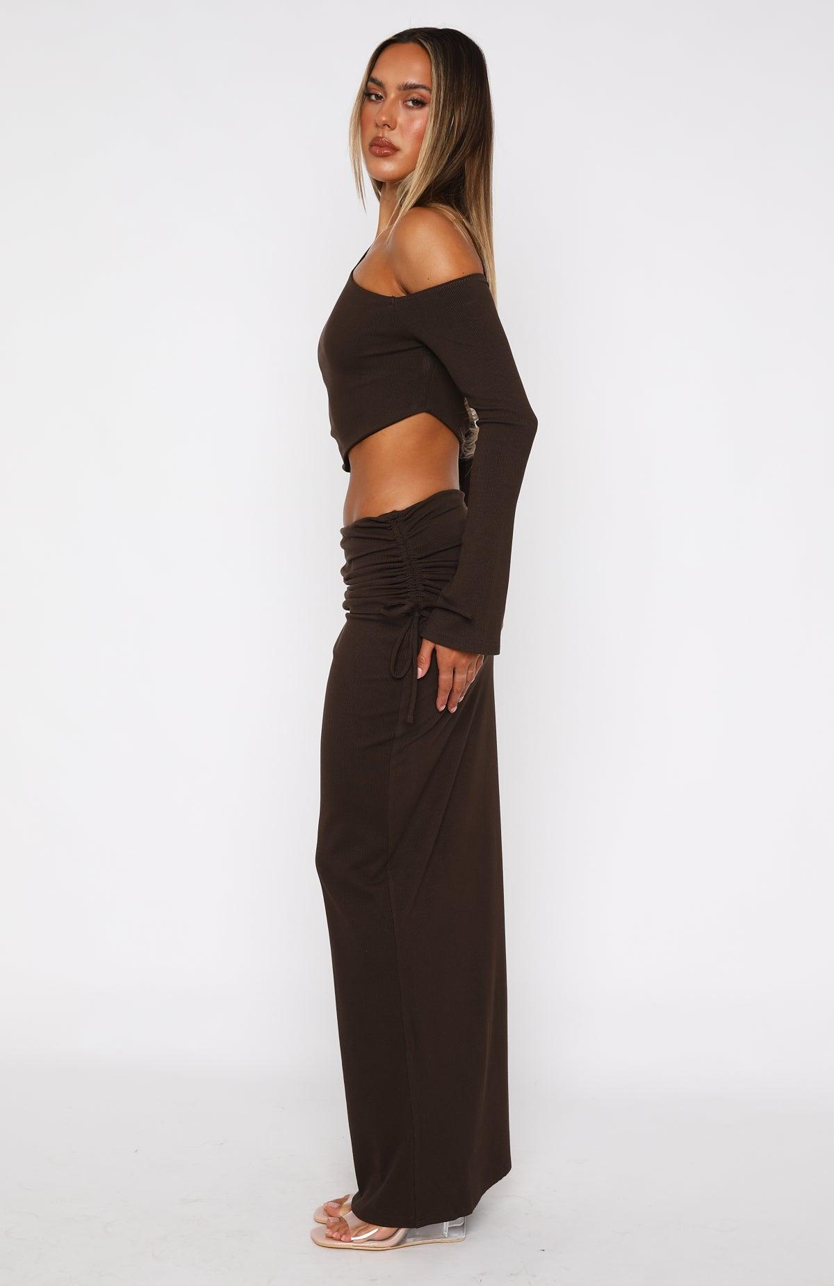Rising Star Maxi Skirt Chocolate Product Image