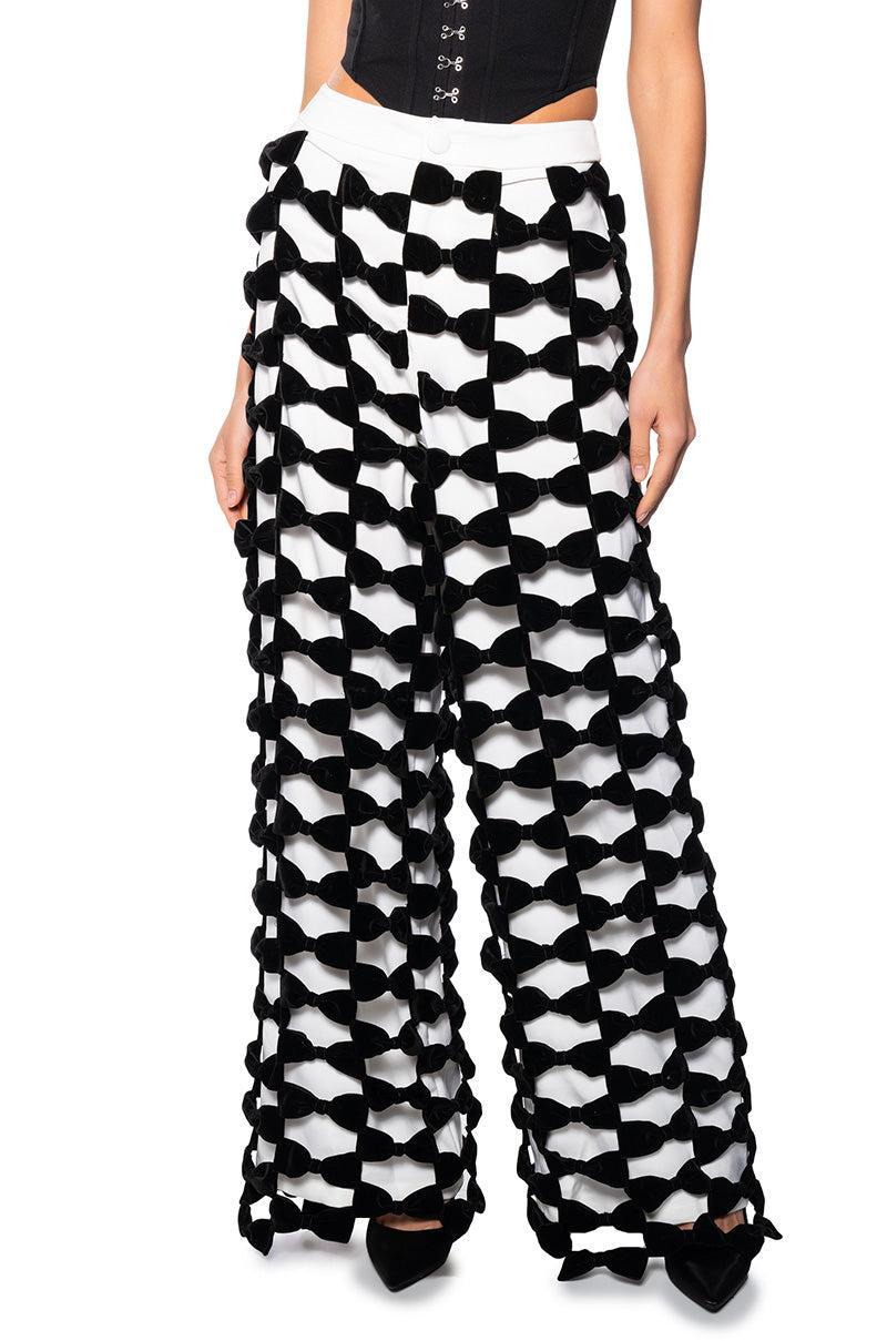 OPAL ALL OVER BOW DETAIL WIDE LEG PANT Product Image