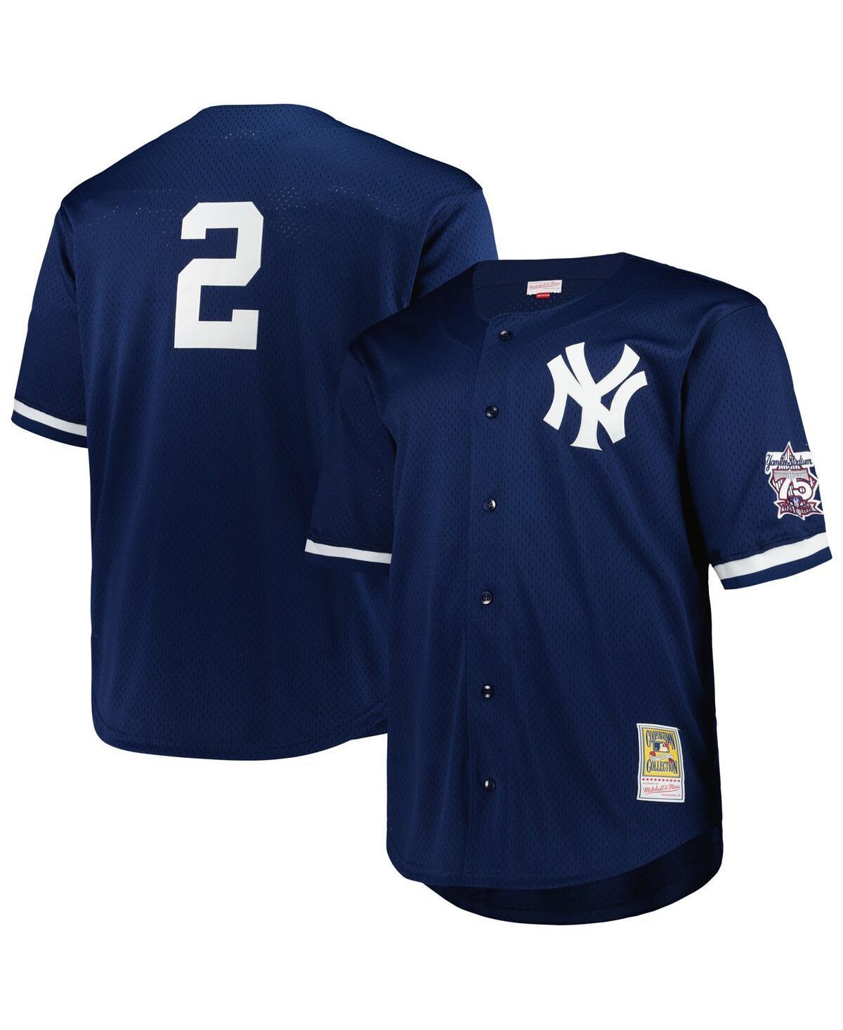 Men's Mitchell & Ness Derek Jeter Navy New York Yankees Big & Tall Cooperstown Collection Mesh Batting Practice Jersey, Size: 4XLT, Blue Product Image