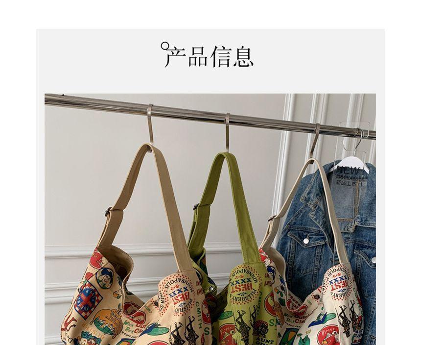 Cartoon Print Canvas Tote Bag Product Image