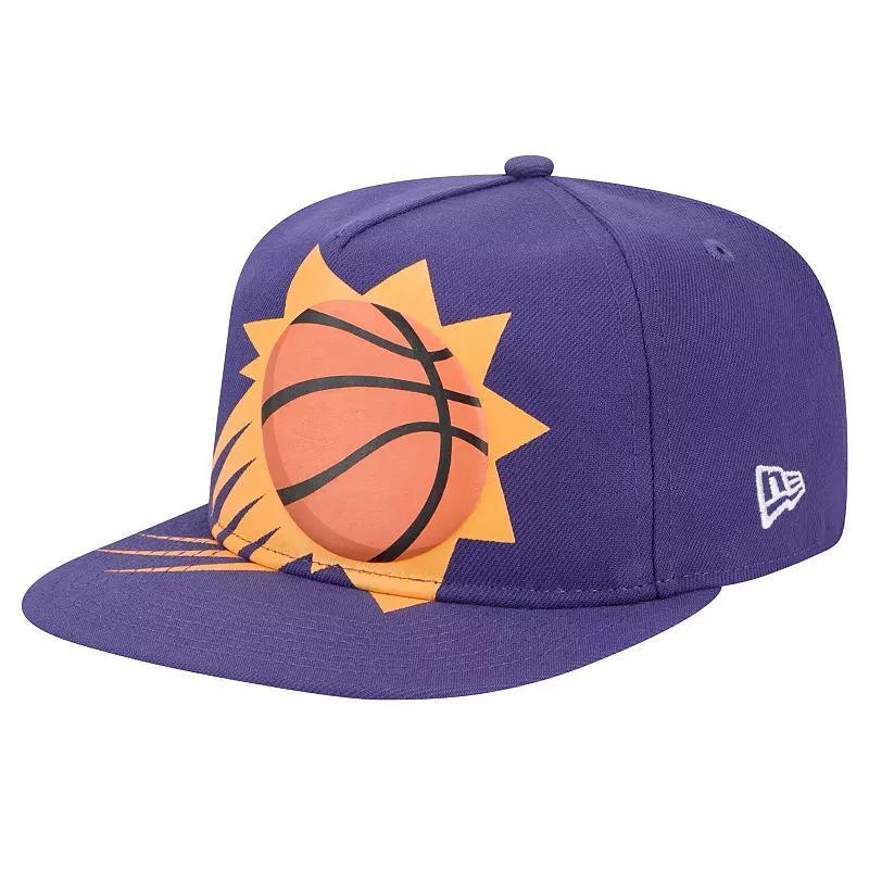 Mens New Era Purple Phoenix Suns Oversized Puff Print Logo Golfer Snapback Hat Product Image