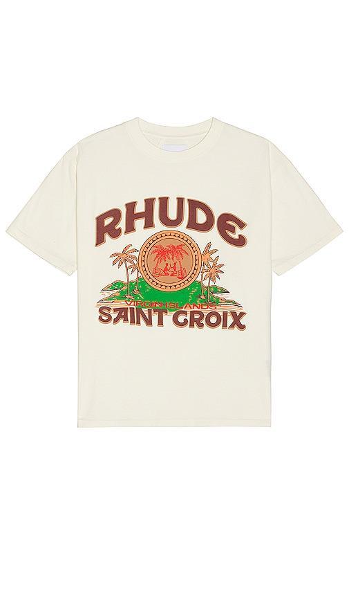 Rhude Saint Croix Tee in Cream Product Image