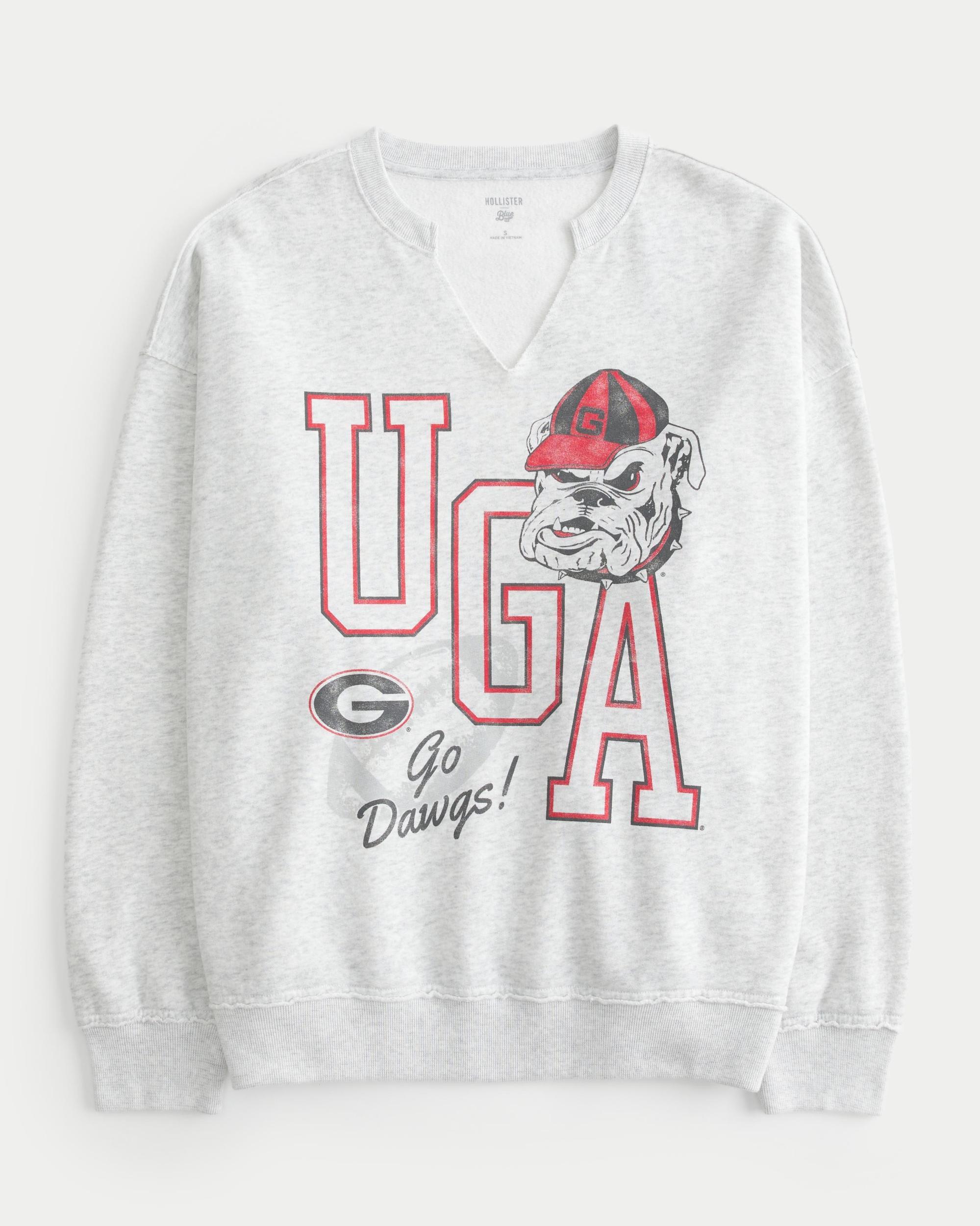 Oversized Camo Number Graphic Notch-Neck Sweatshirt Product Image