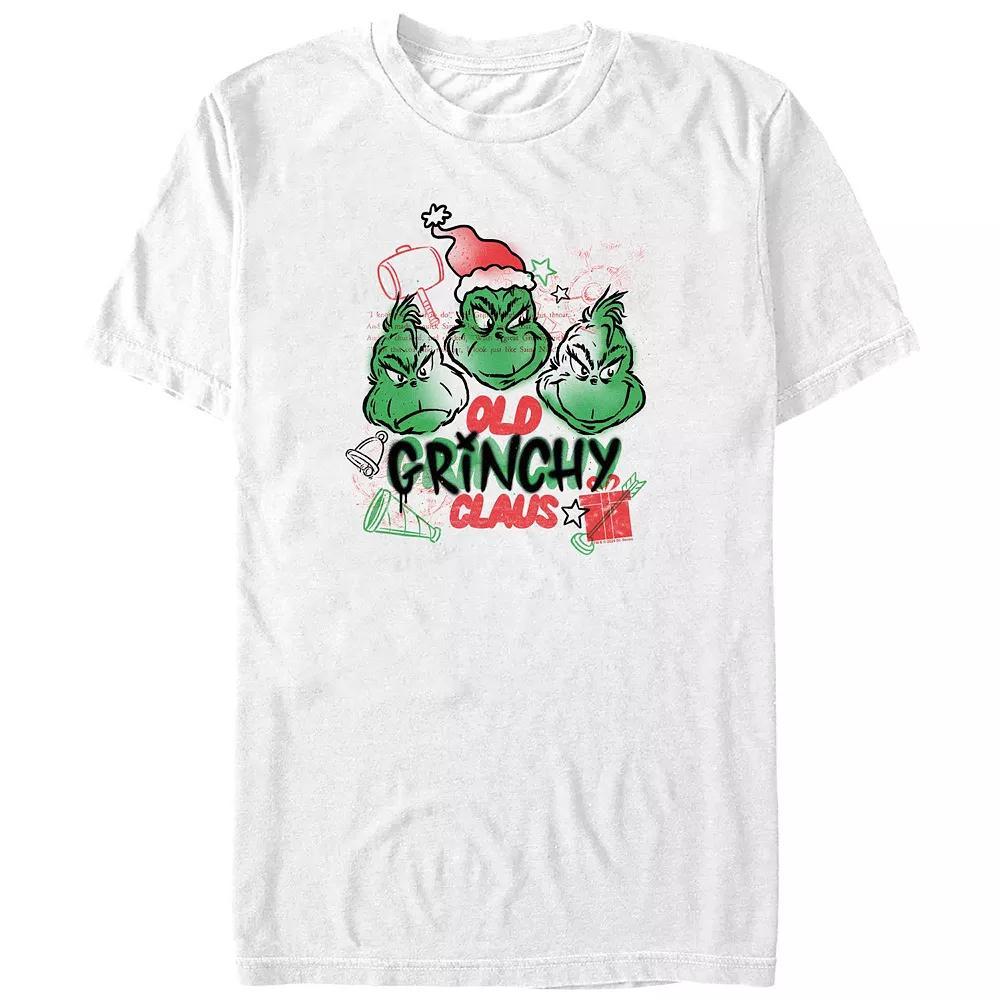 Men's Dr. Seuss Old Grinchy Claus Graphic Tee, Size: 3XL Tall, White Product Image