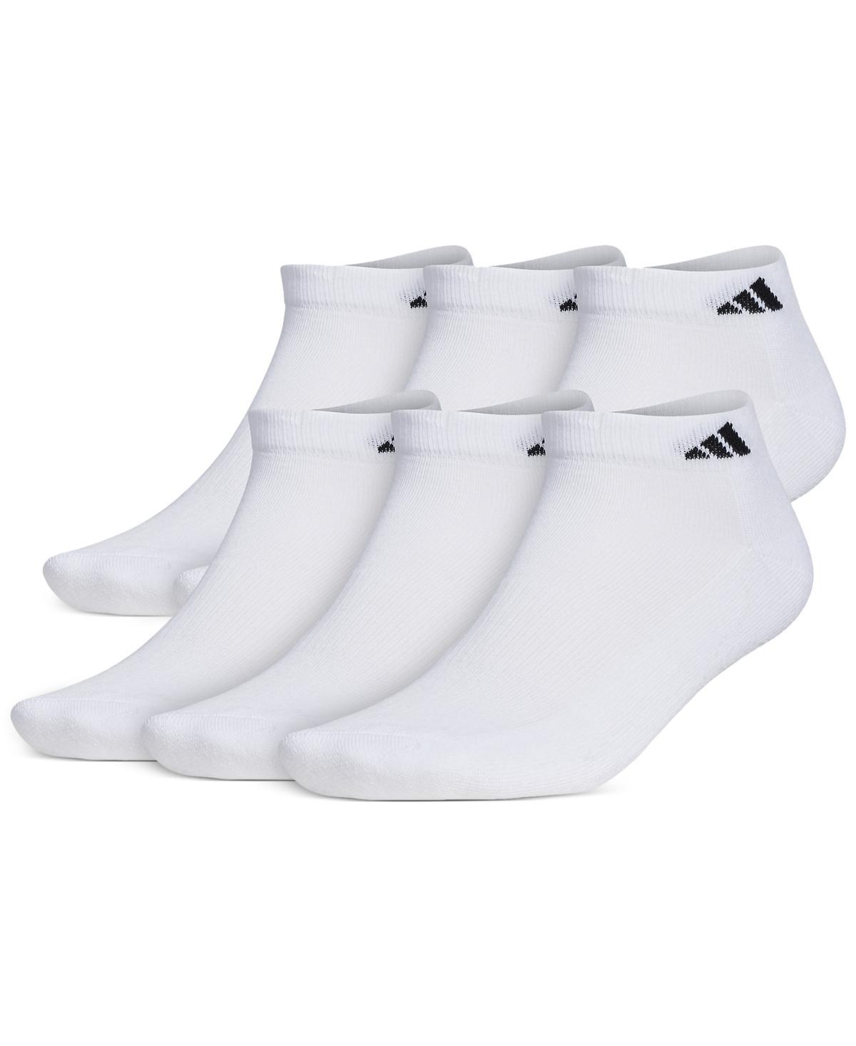 Big & Tall adidas 6-pack Athletic Cushioned Low Cut Socks, Men's, Size: 12-15, White Product Image