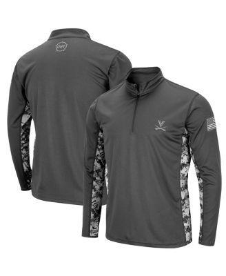 Men's Colosseum Charcoal Virginia Cavaliers OHT Military Appreciation Rival Digi Camo Quarter-Zip Jacket, Size: XL Product Image