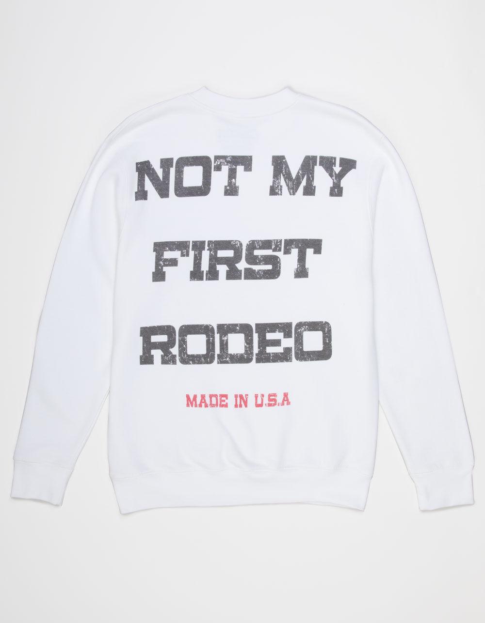 COULD'VE BEEN Not My First Rodeo Mens Crewneck Sweatshirt - WHITE Product Image