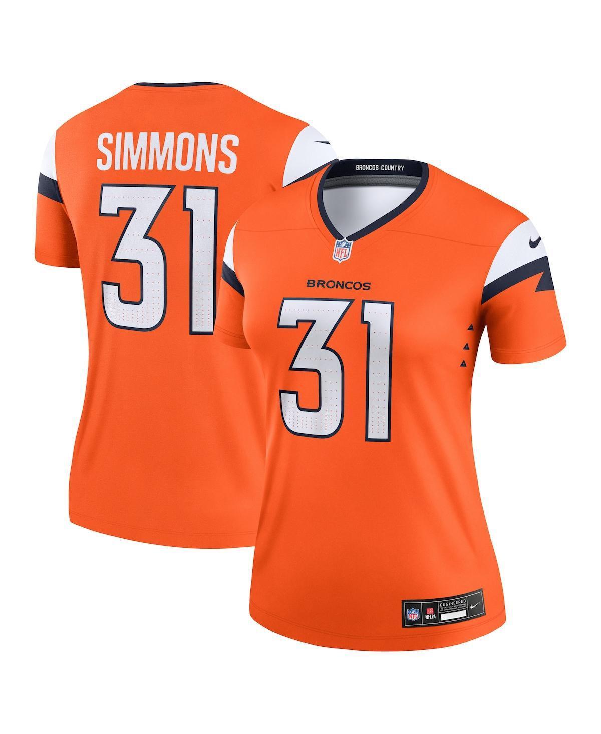 Women's Nike Justin Simmons  Navy Denver Broncos Alternate Legend Player Performance Top, Size: Small, Blue Product Image