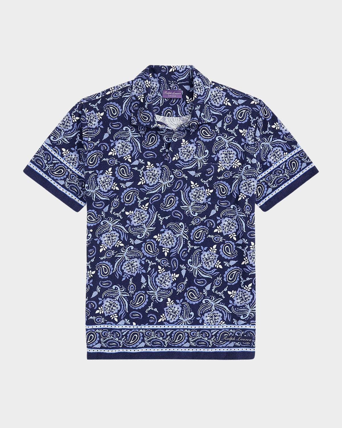 Mens Paisley Riviera Terry Polo Shirt Product Image