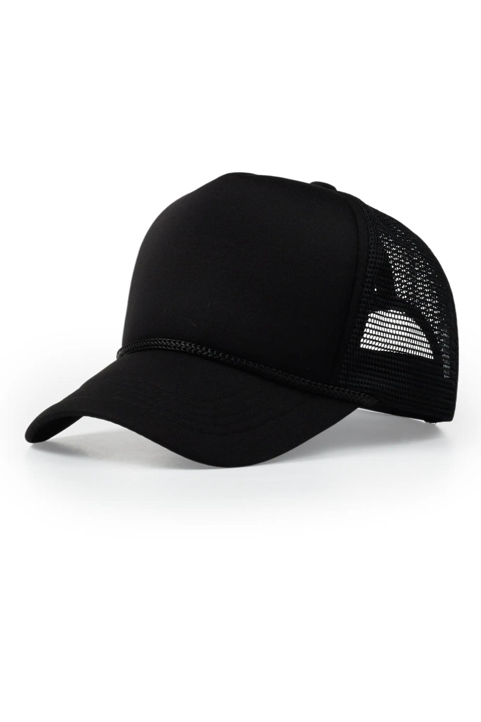 Mens Black Basic Trucker Hat Male Product Image