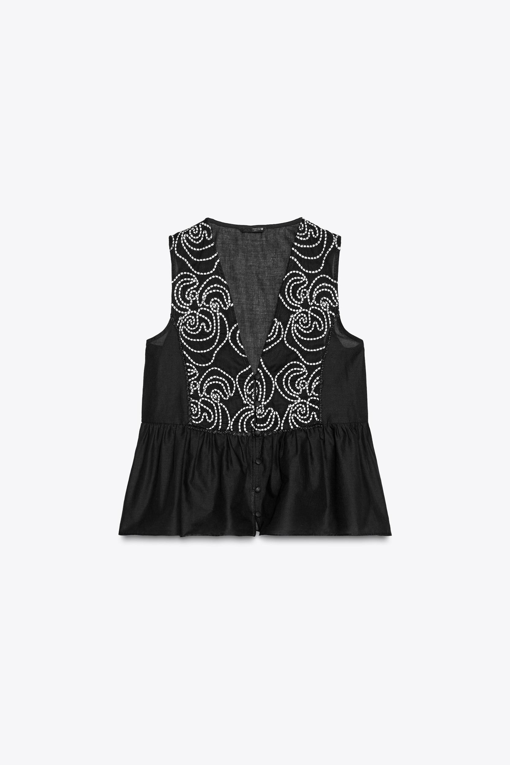 EMBROIDERED LACE BLOUSE Product Image