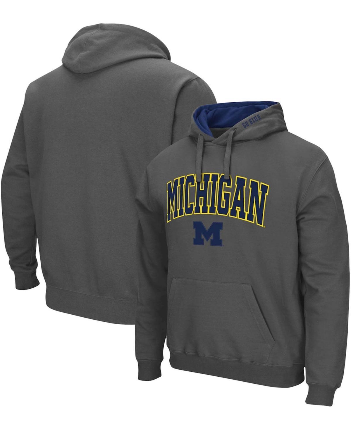 Men's Colosseum Navy Michigan Wolverines Arch & Logo 3.0 Pullover Hoodie, Size: 2XL, Blue Product Image