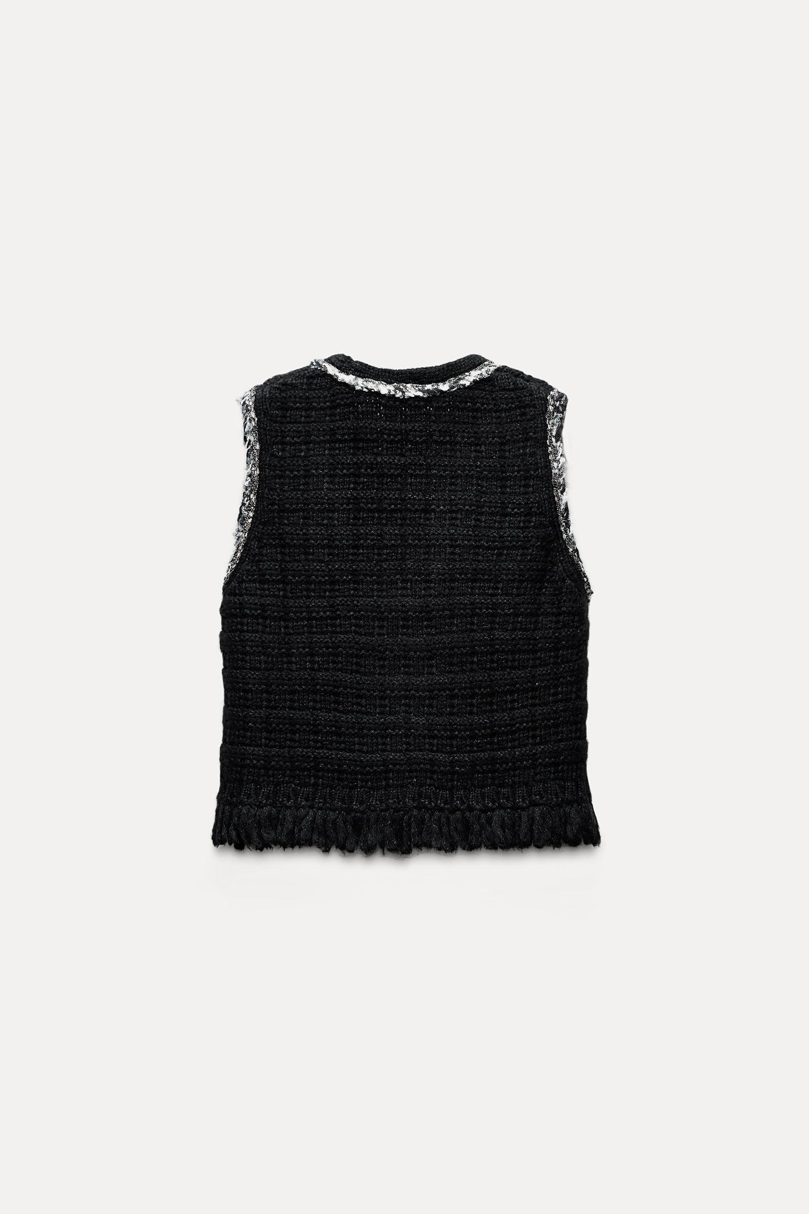 FRAYED KNIT SWEATER VEST Product Image
