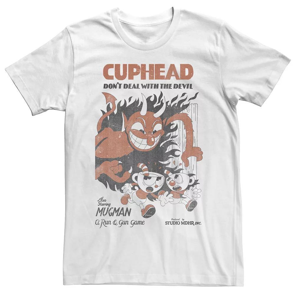 Men's Cuphead Vintage Don't Deal With The Devil Tee, Size: Large, White Product Image