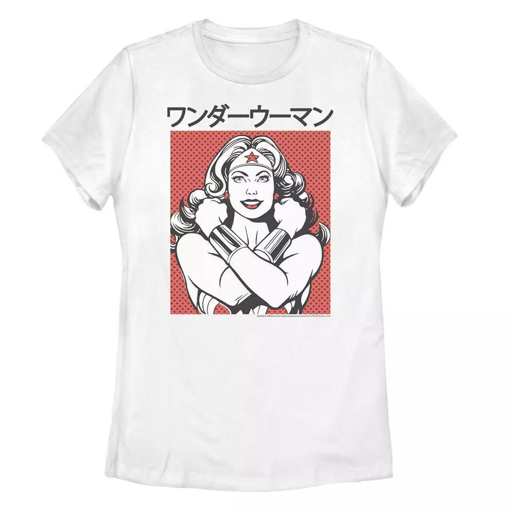 Juniors DC Comics Wonder Woman Dotted Kanji Graphic Tee, Girls Product Image