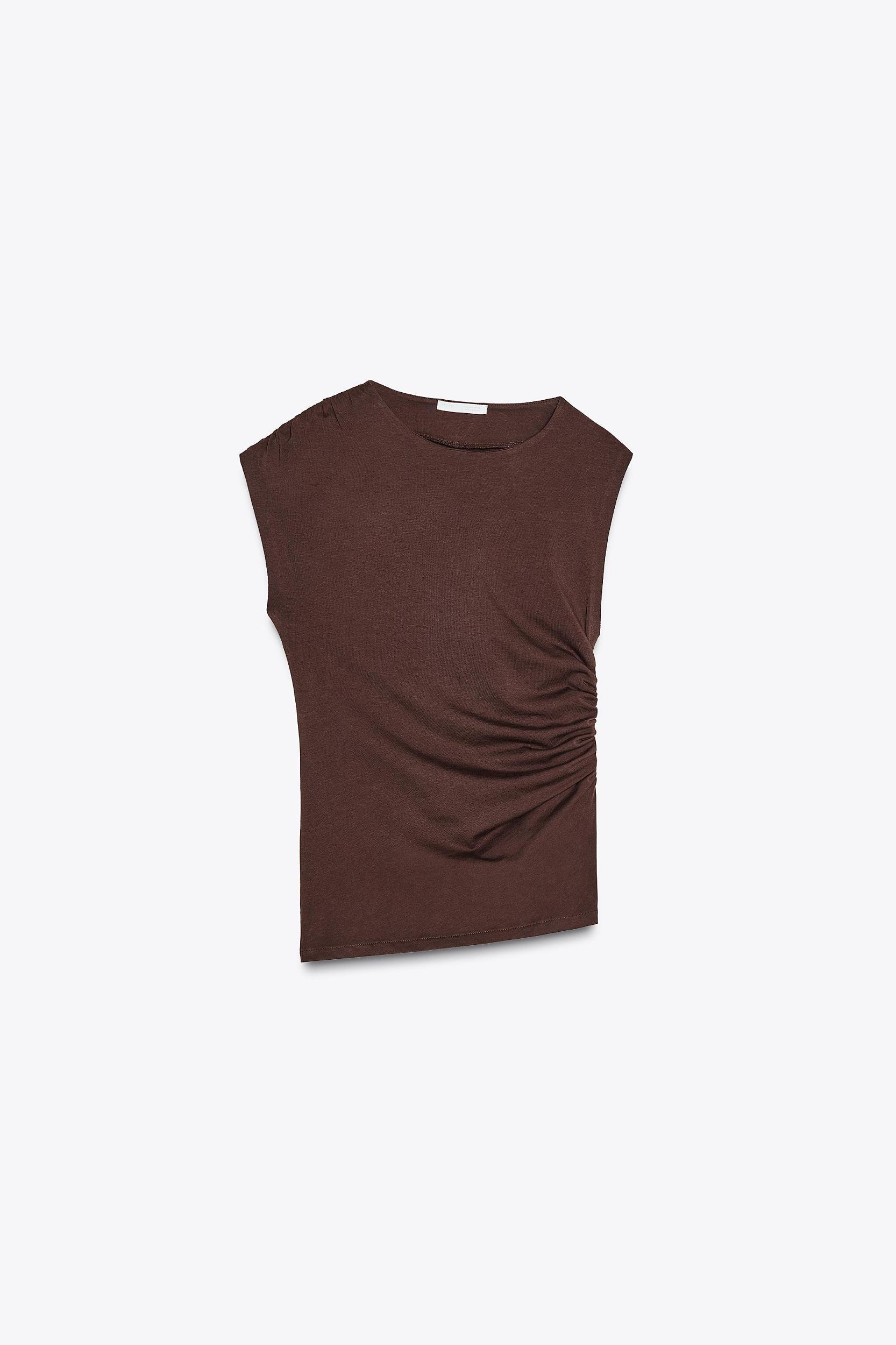 DRAWSTRING RUCHED T-SHIRT Product Image